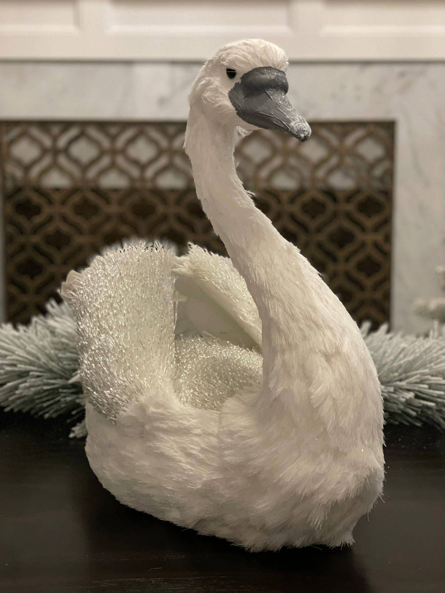 19" Snow fleece swan.