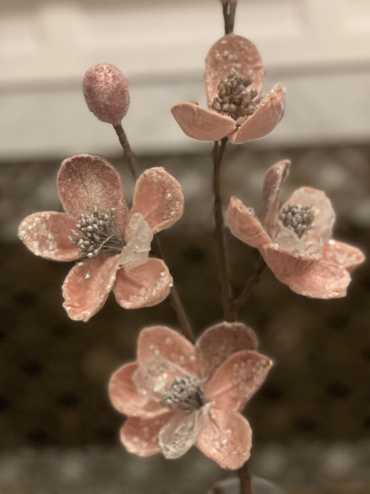 32” Spray magnolia blossom blush pink.