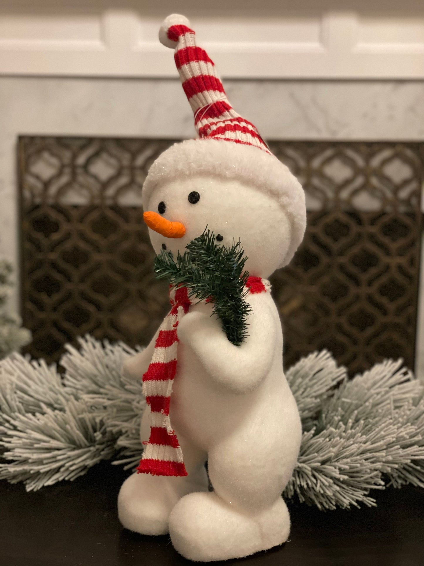 19" Snowman with red and white hat.