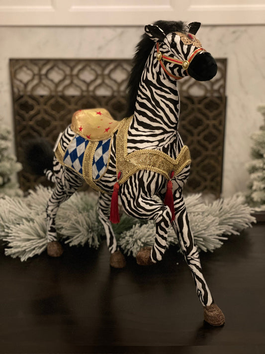 26"x22" zebra tabletop. Circus theme. Party. Christmas.