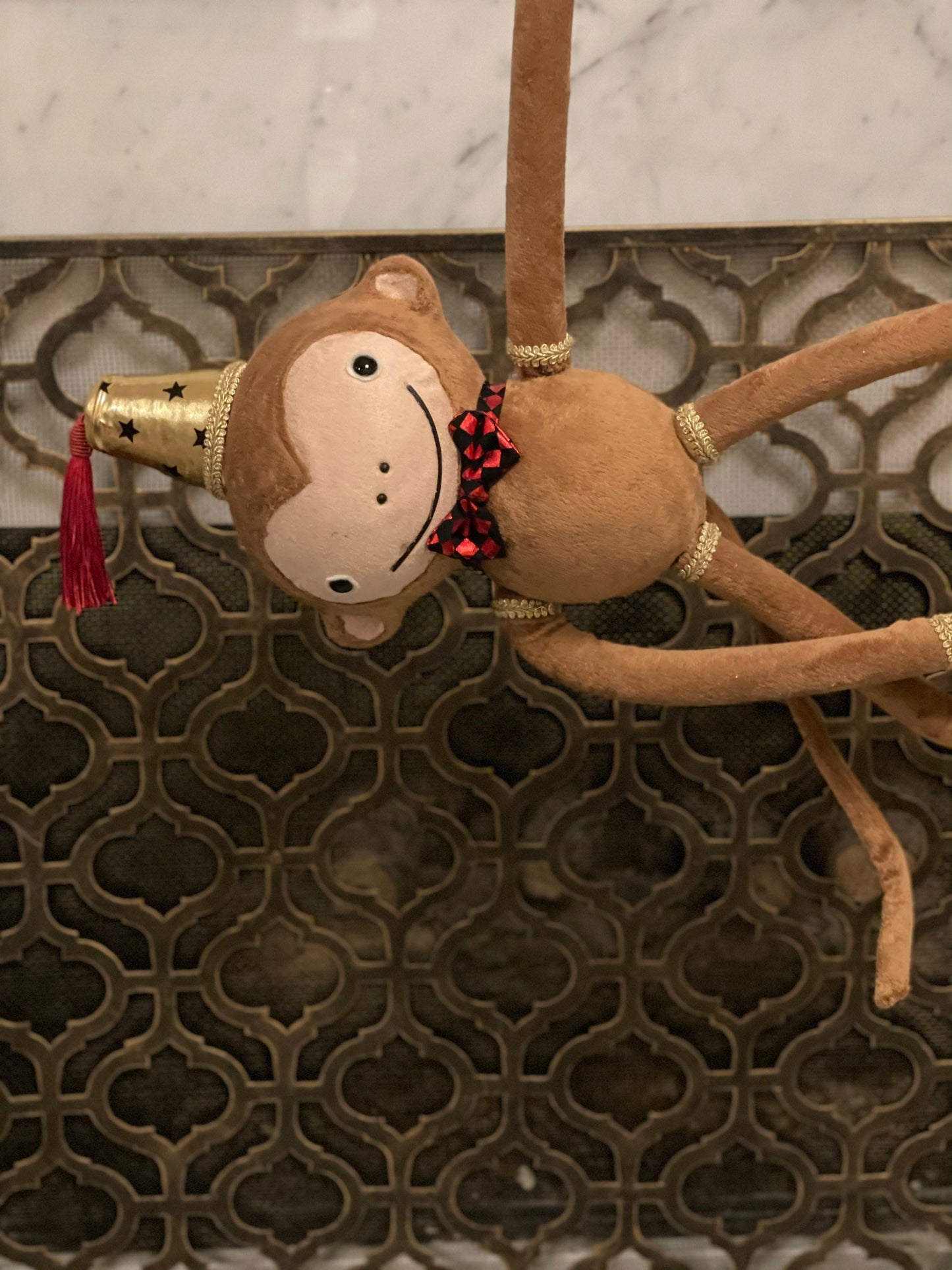 22"x18" Monkey w/ball ornament. Circus. Christmas. Party animal.