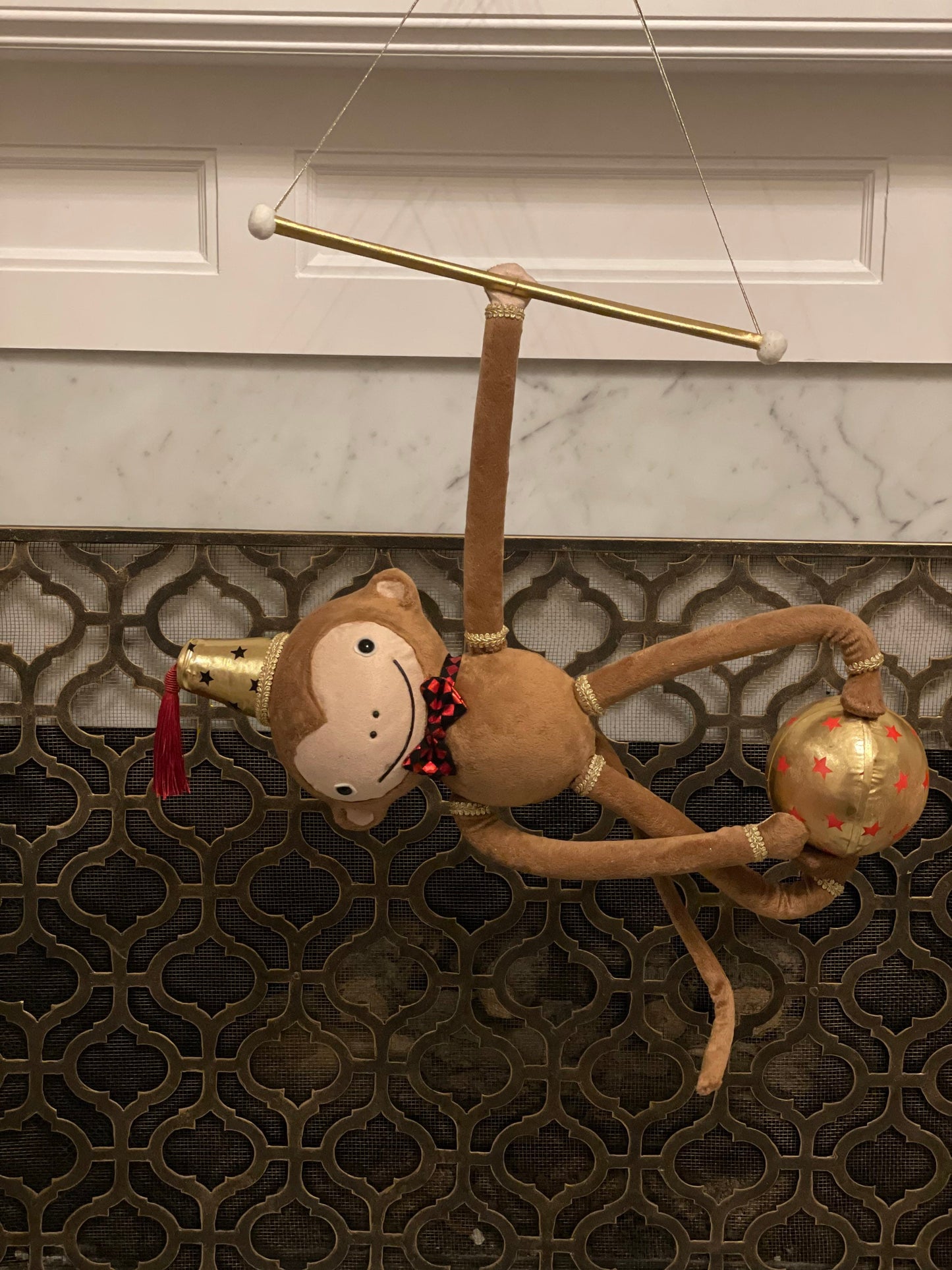 22"x18" Monkey w/ball ornament. Circus. Christmas. Party animal.