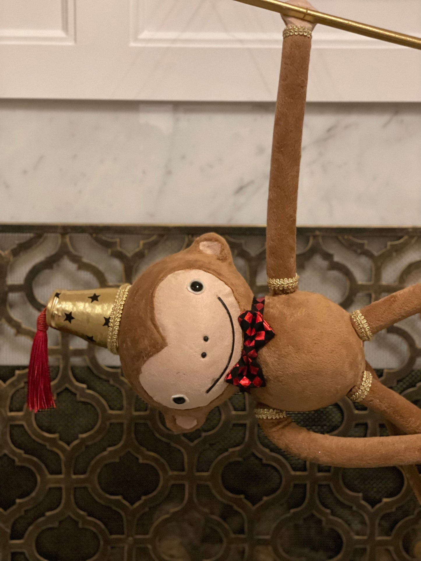 22"x18" Monkey w/ball ornament. Circus. Christmas. Party animal.
