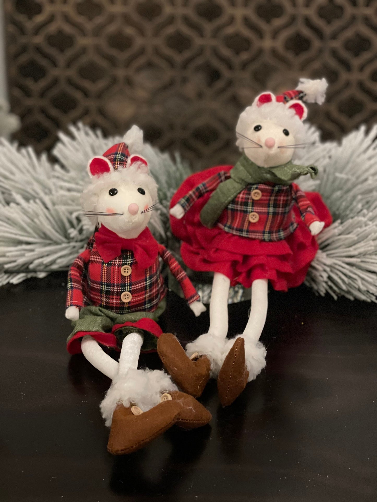 17.75" Mouse girl and boy. Set of 2.