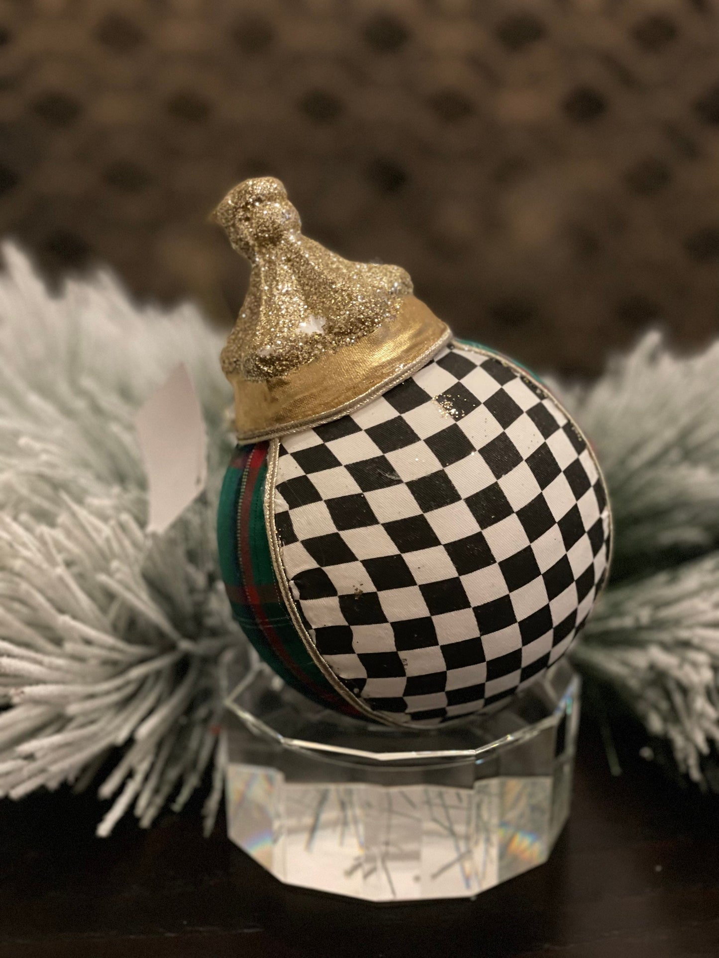 7” Ball checkered plaid green