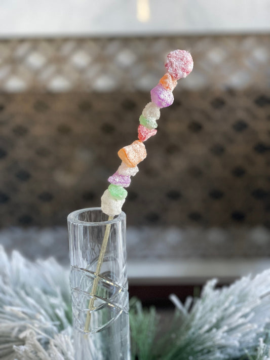 Set of 3. 9" Candy stick ornament
