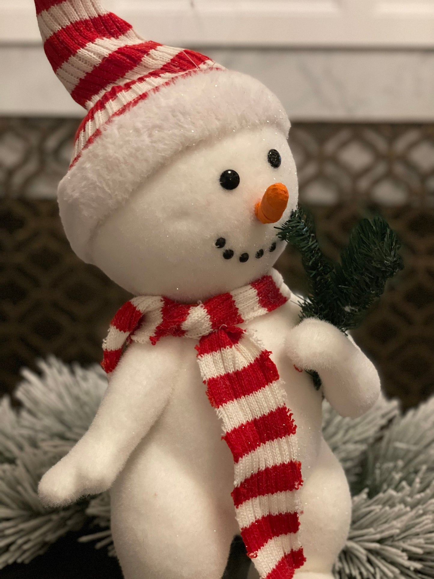 19" Snowman with red and white hat.