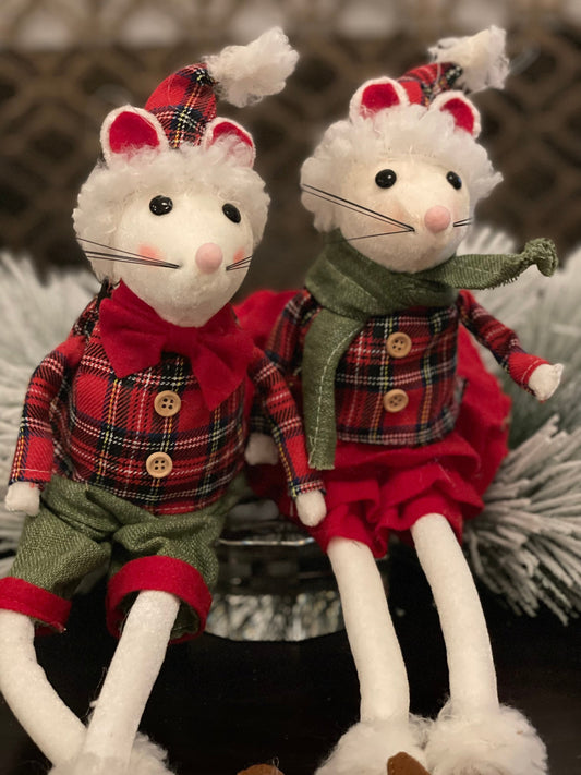17.75" Mouse girl and boy. Set of 2.