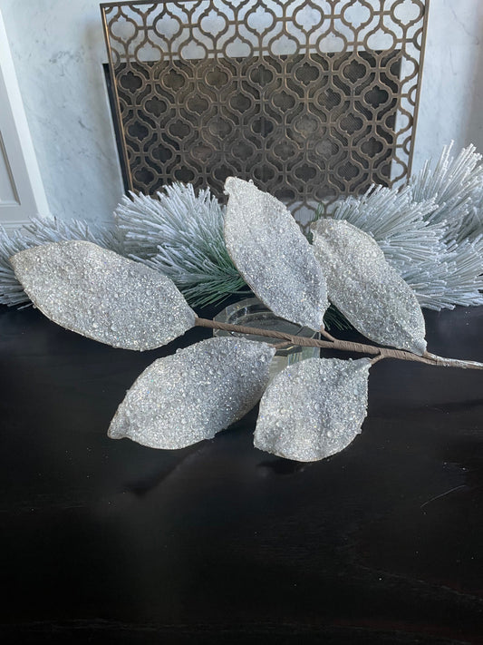 30.5” Magnolia icy gray spray. Beaded. Beautiful!
