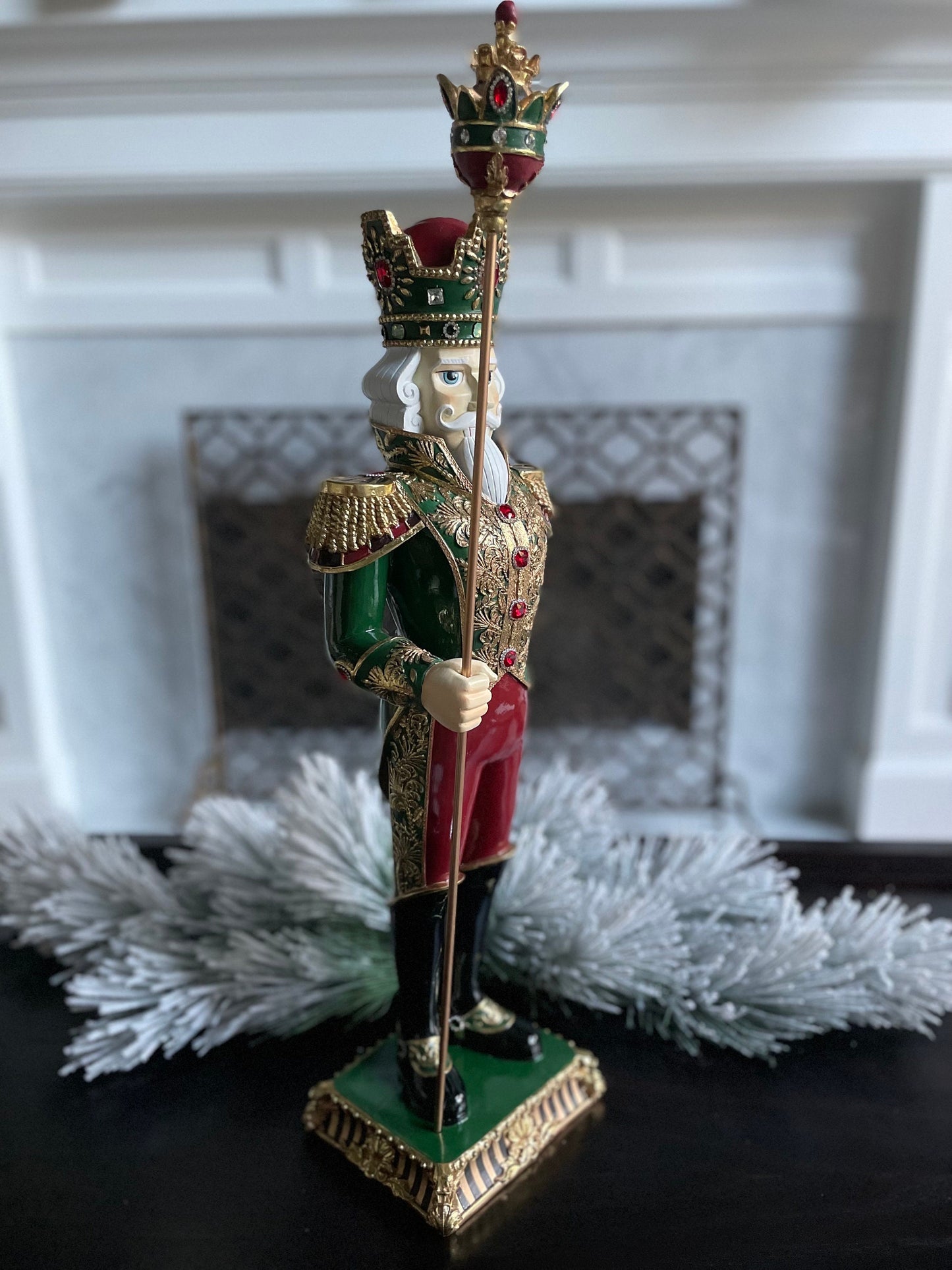 24” Nutcracker Royal jeweled, resin.