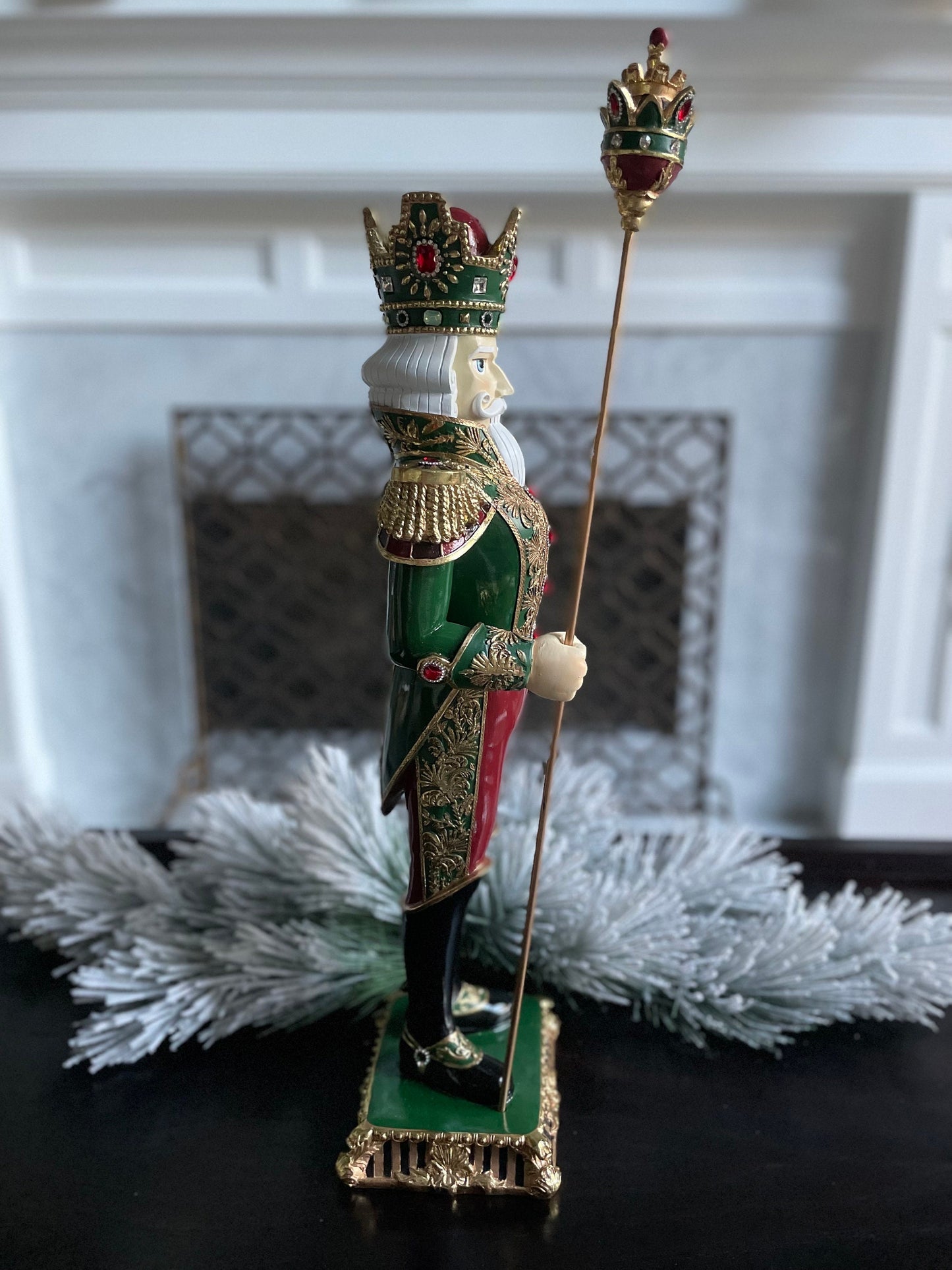 24” Nutcracker Royal jeweled, resin.