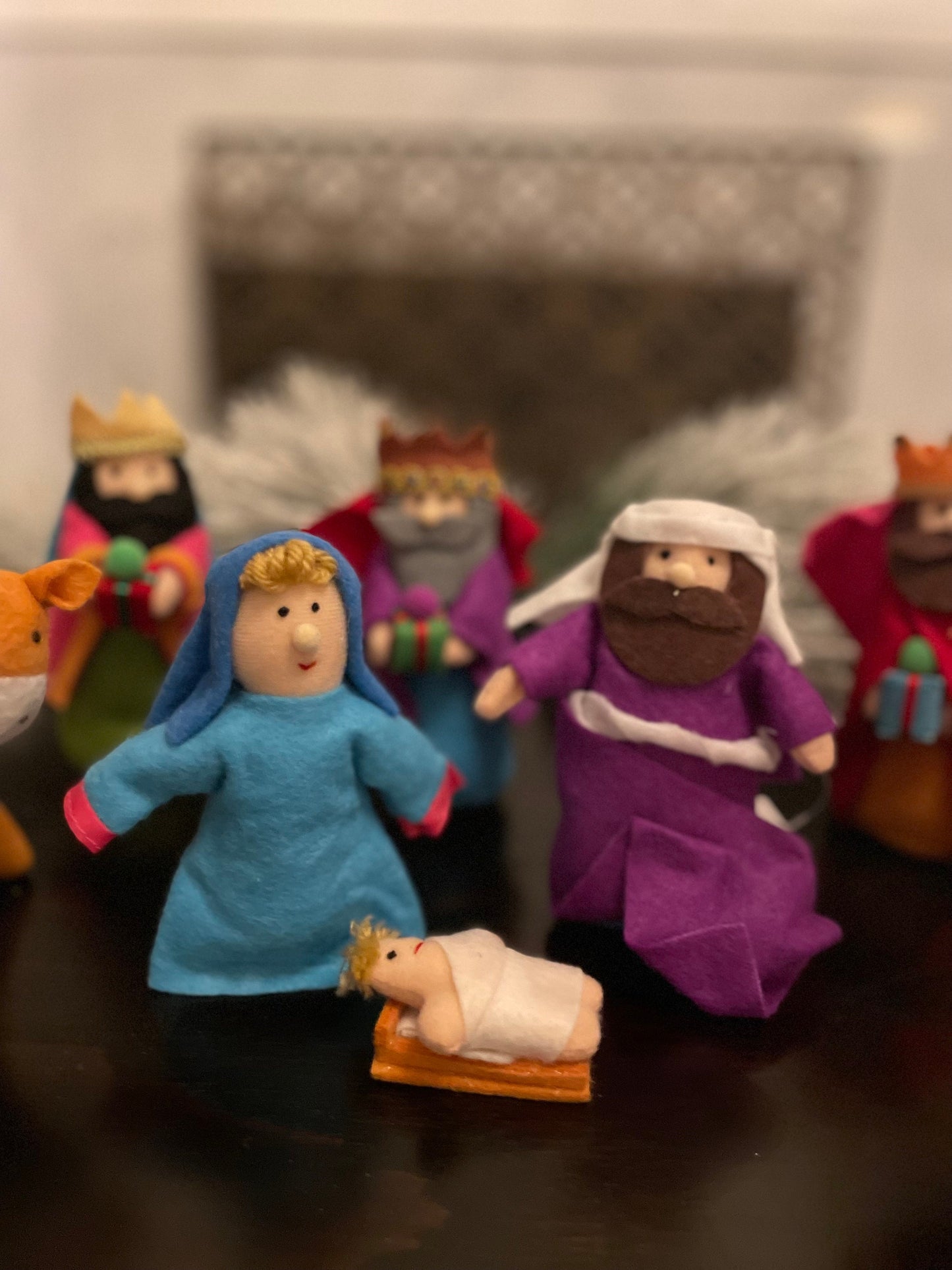 6" Nativity set. Fabric.