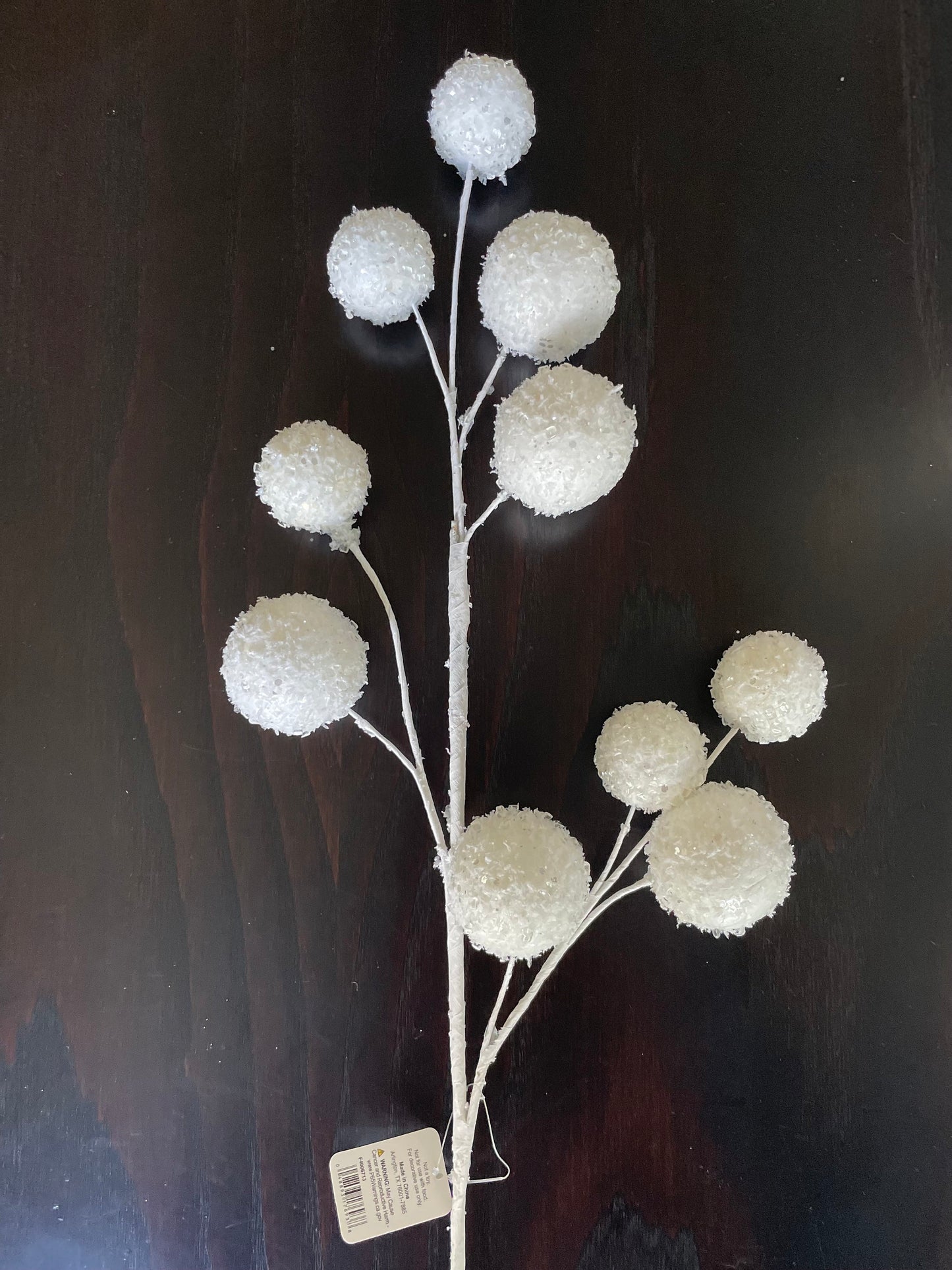 26.5” Glitter snowball spray.