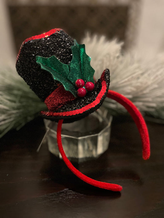 9.25" Snowman top hat headband. Kids.