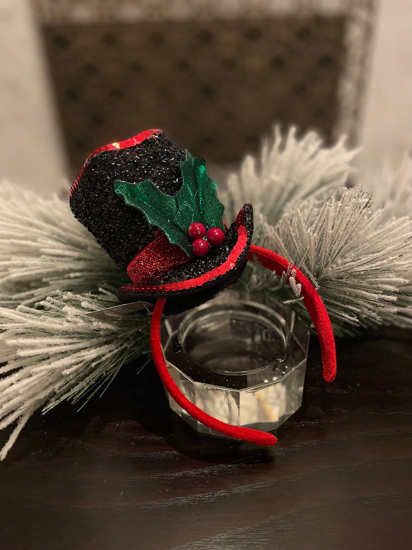 9.25" Snowman top hat headband. Kids.