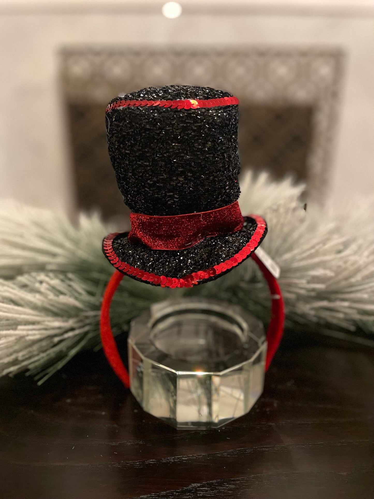 9.25" Snowman top hat headband. Kids.