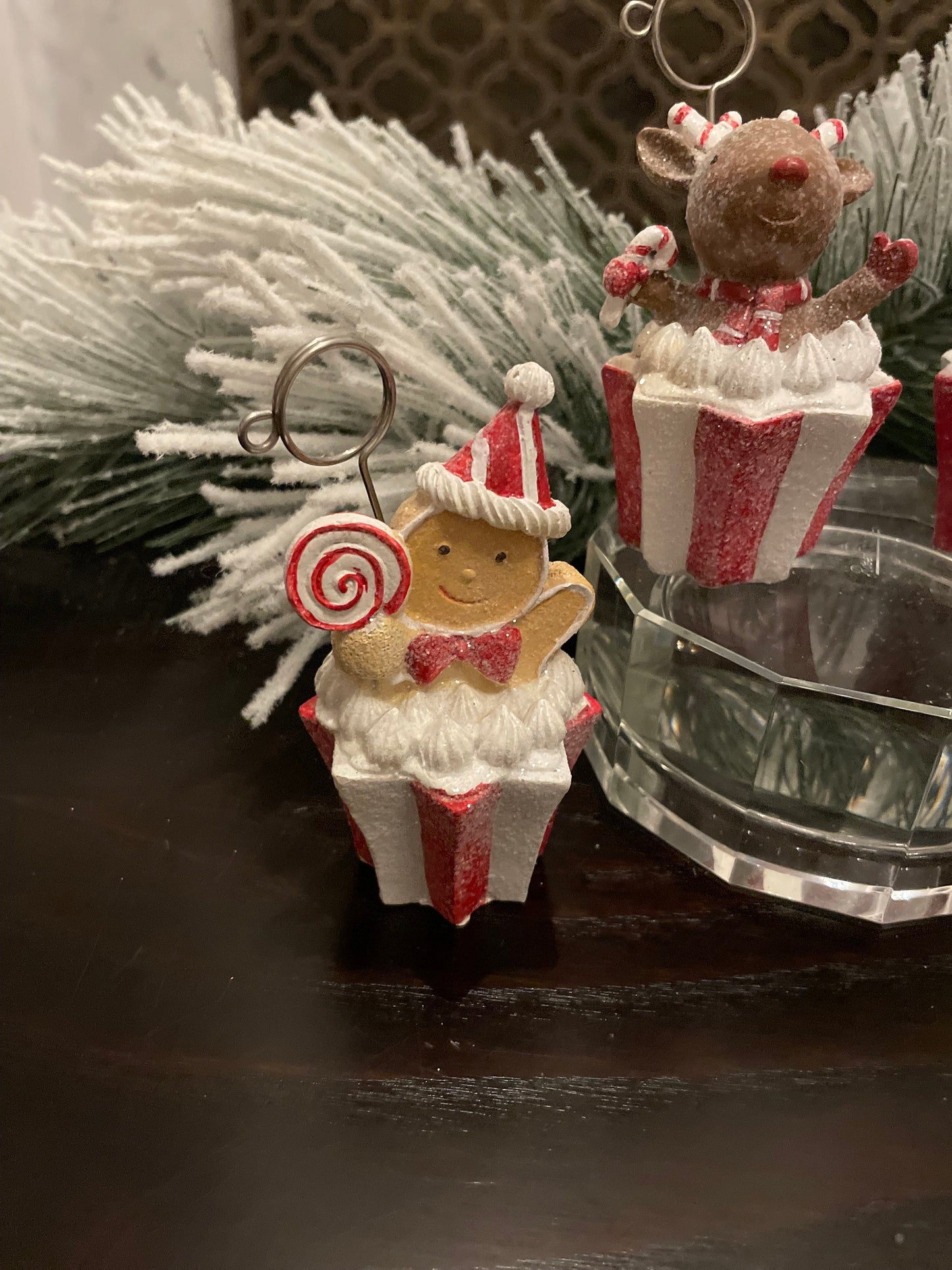 Set of 4. 4” holiday place card holders. Cupcake holders.