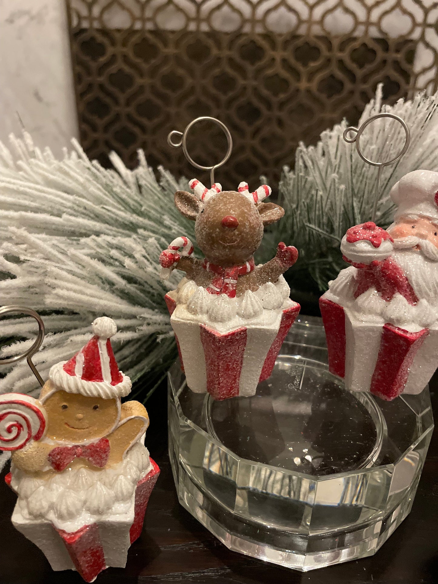 Set of 4. 4” holiday place card holders. Cupcake holders.