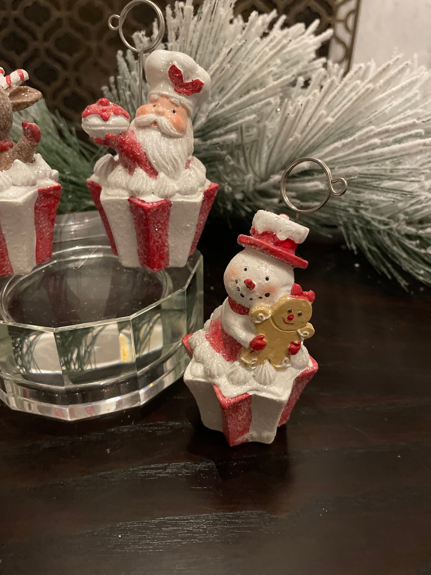 Set of 4. 4” holiday place card holders. Cupcake holders.