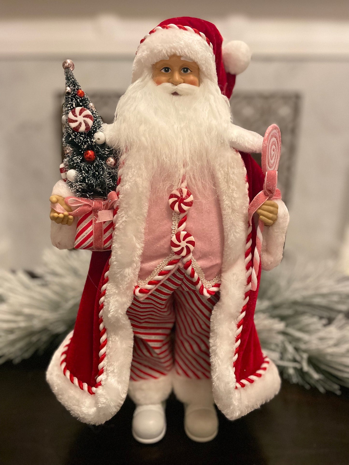 18" Peppermint Swirl Santa.