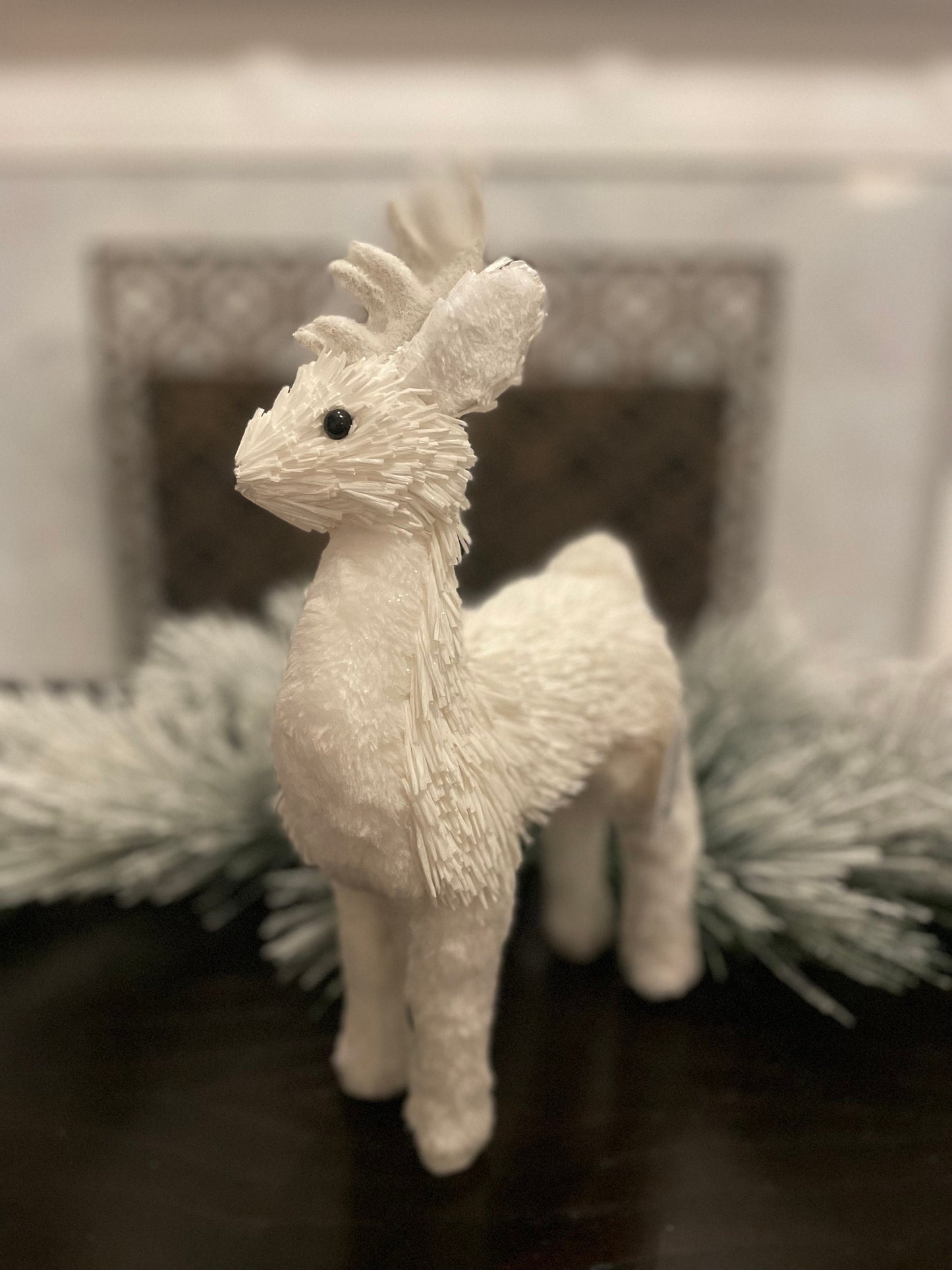 13.75” Deer. Snow fleece deer.
