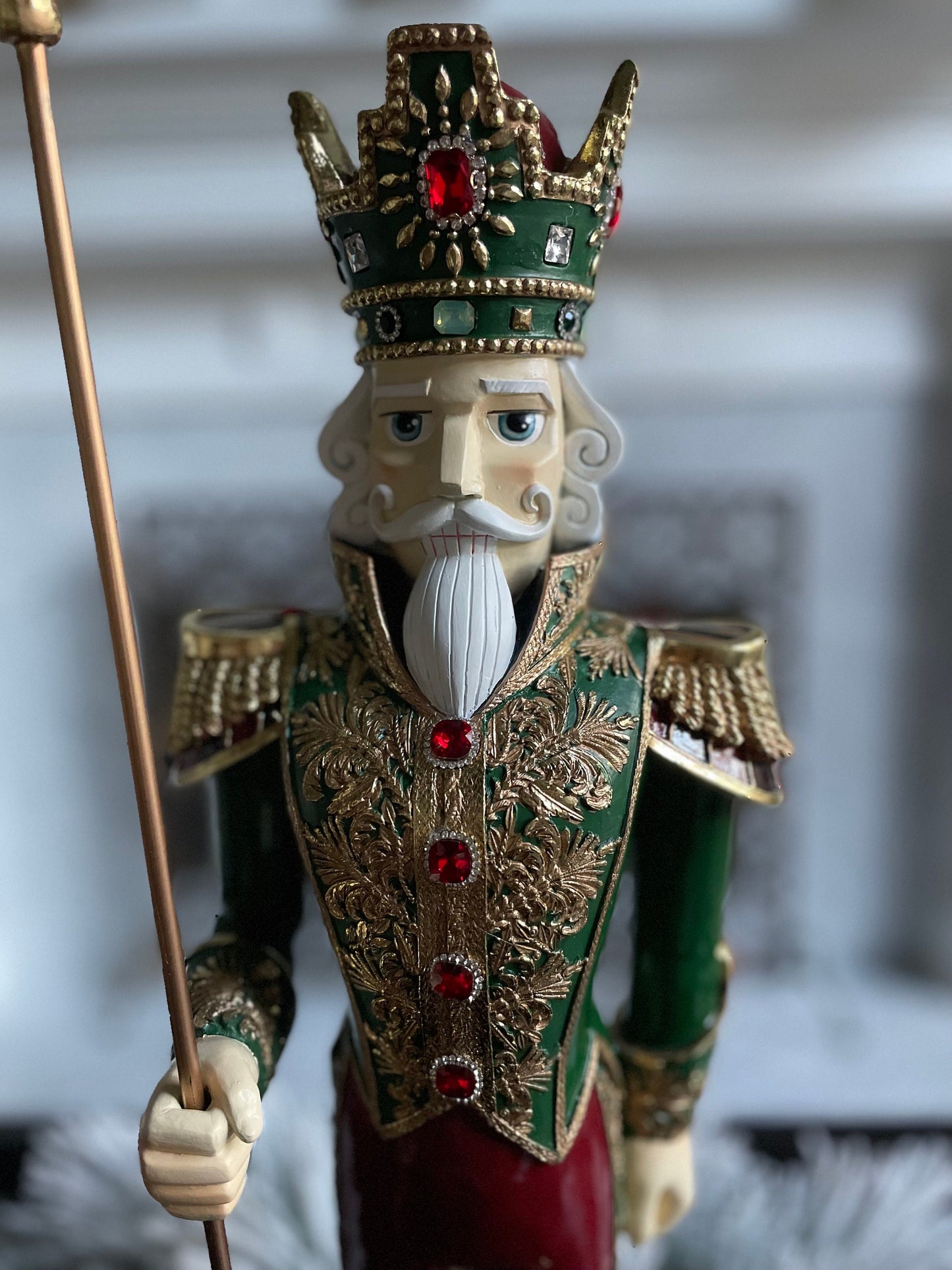 24” Nutcracker Royal jeweled, resin.