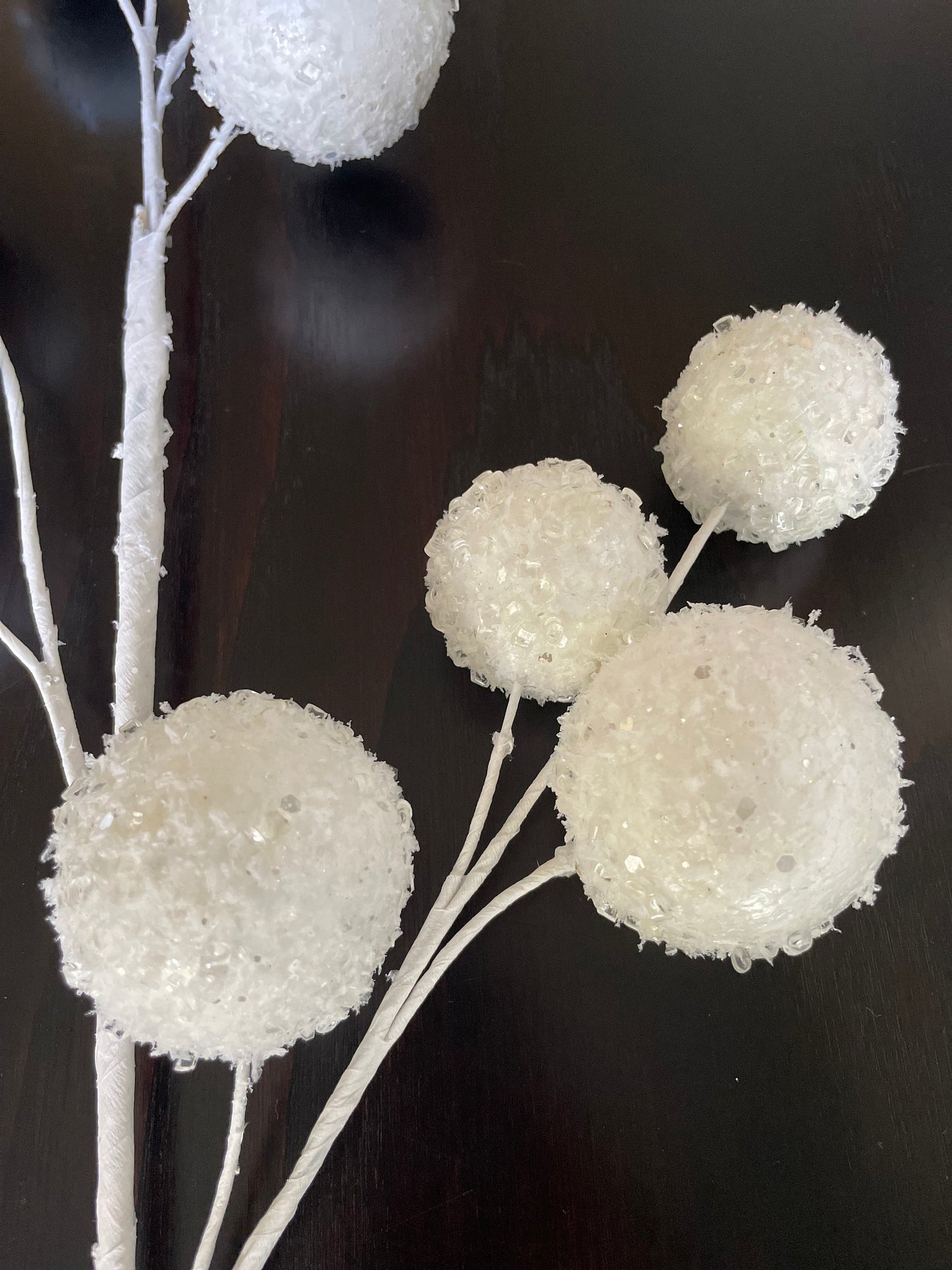 26.5” Glitter snowball spray.