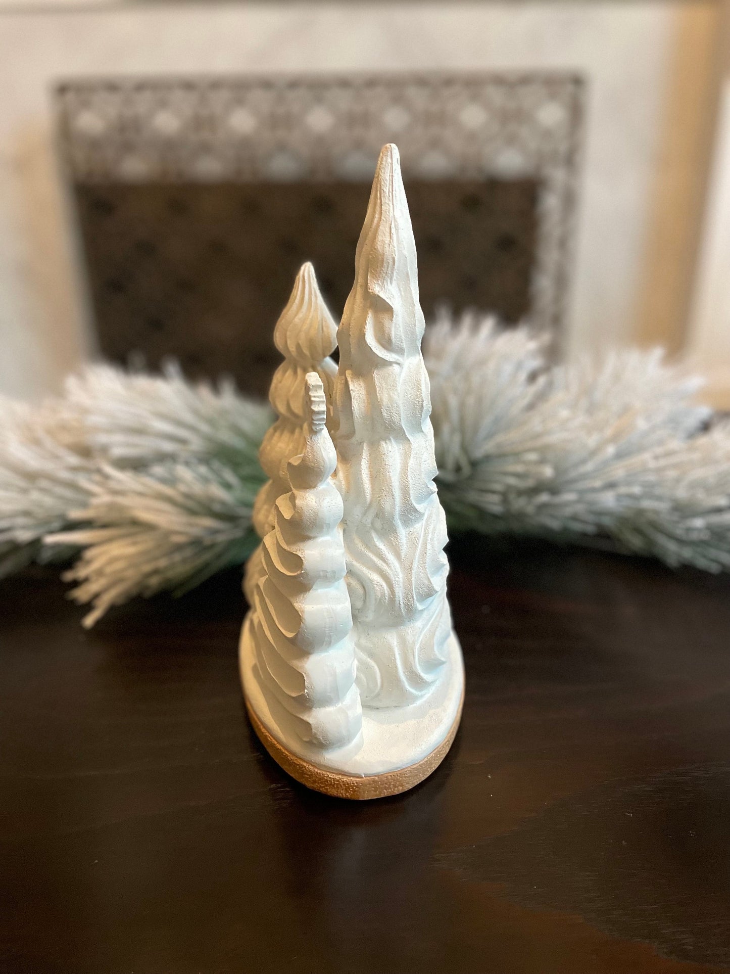 11” Meringue Christmas Trees with led.