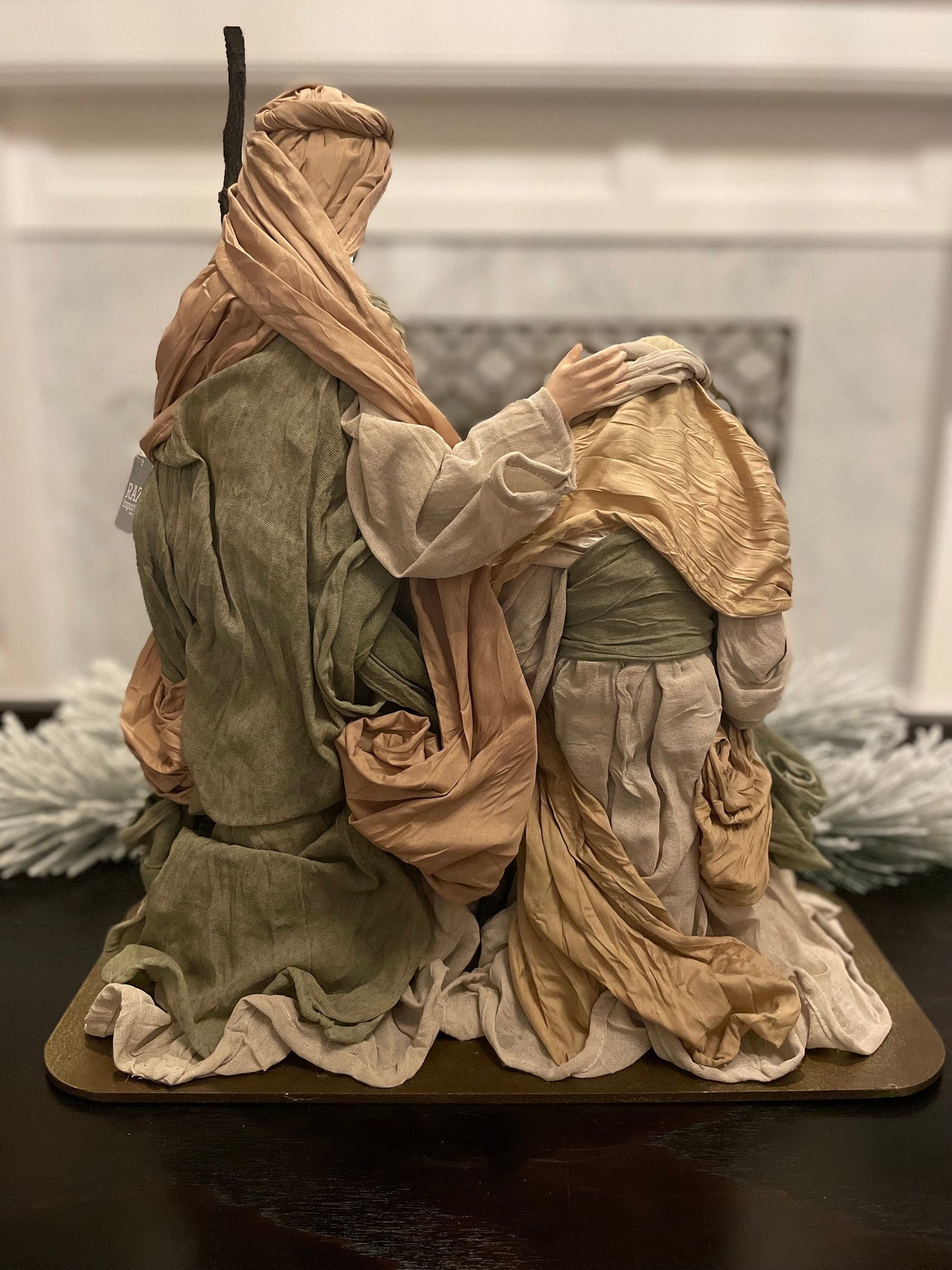 19.5" Holly Family. Fabric. Neutral.