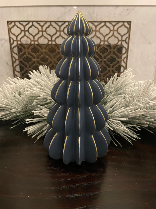 13”H x 4” W Resin blue and gold tree.