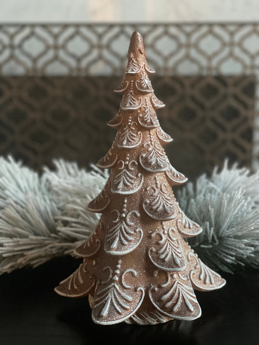 14”H x 9” W. Gingerbread tree. candy Christmas.*