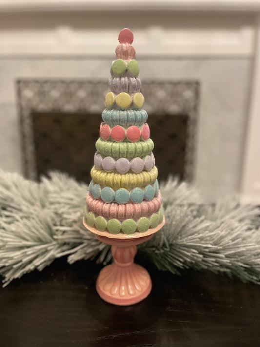 17”H x 5”W Macaroon tree. Christmas tree.