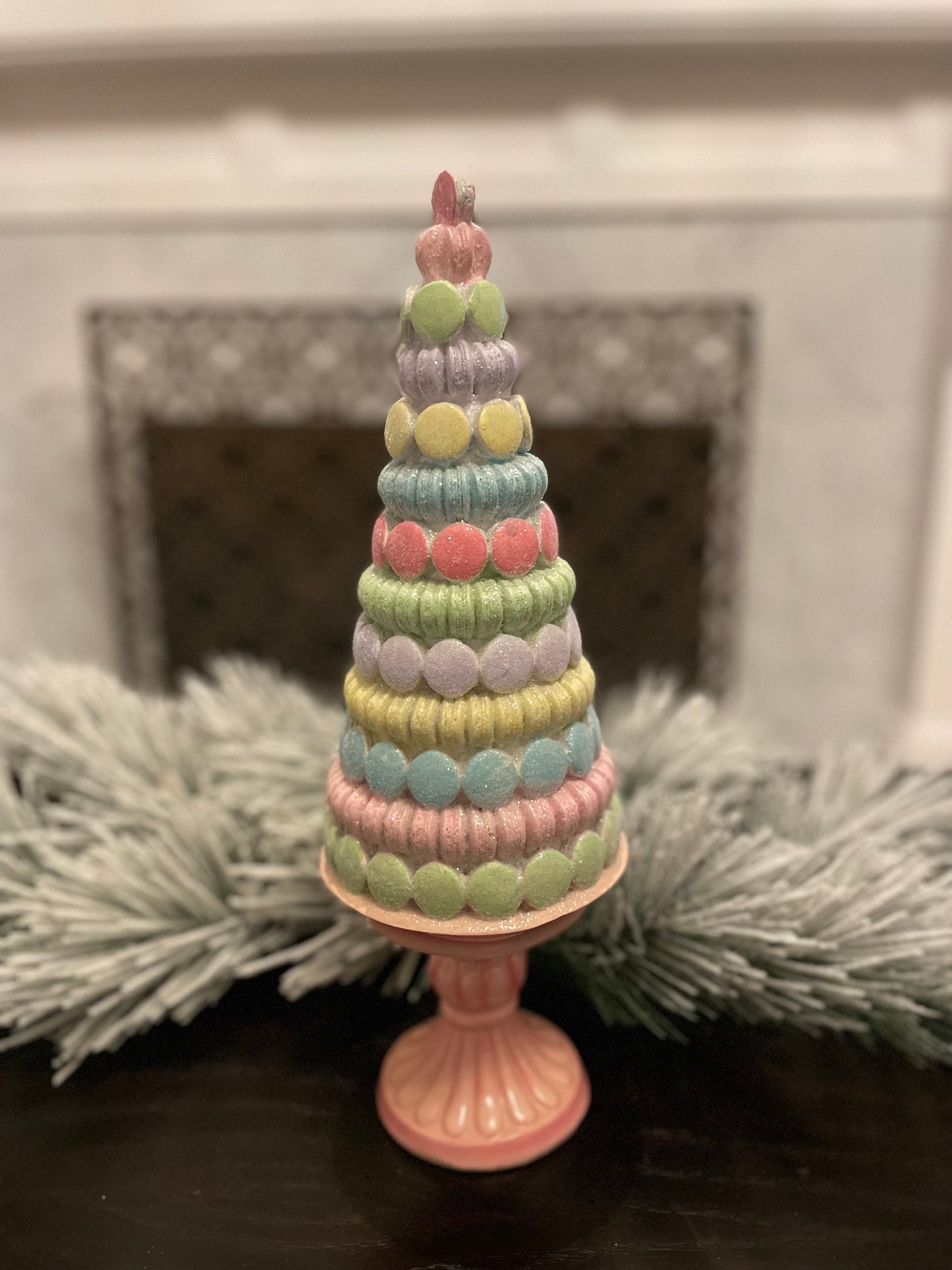 17”H x 5”W Macaroon tree. Christmas tree.