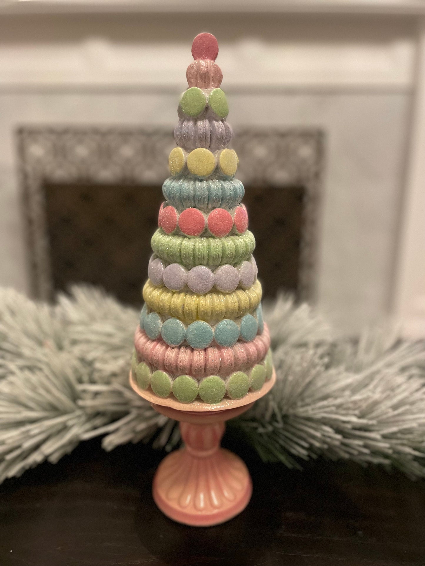 17”H x 5”W Macaroon tree. Christmas tree.