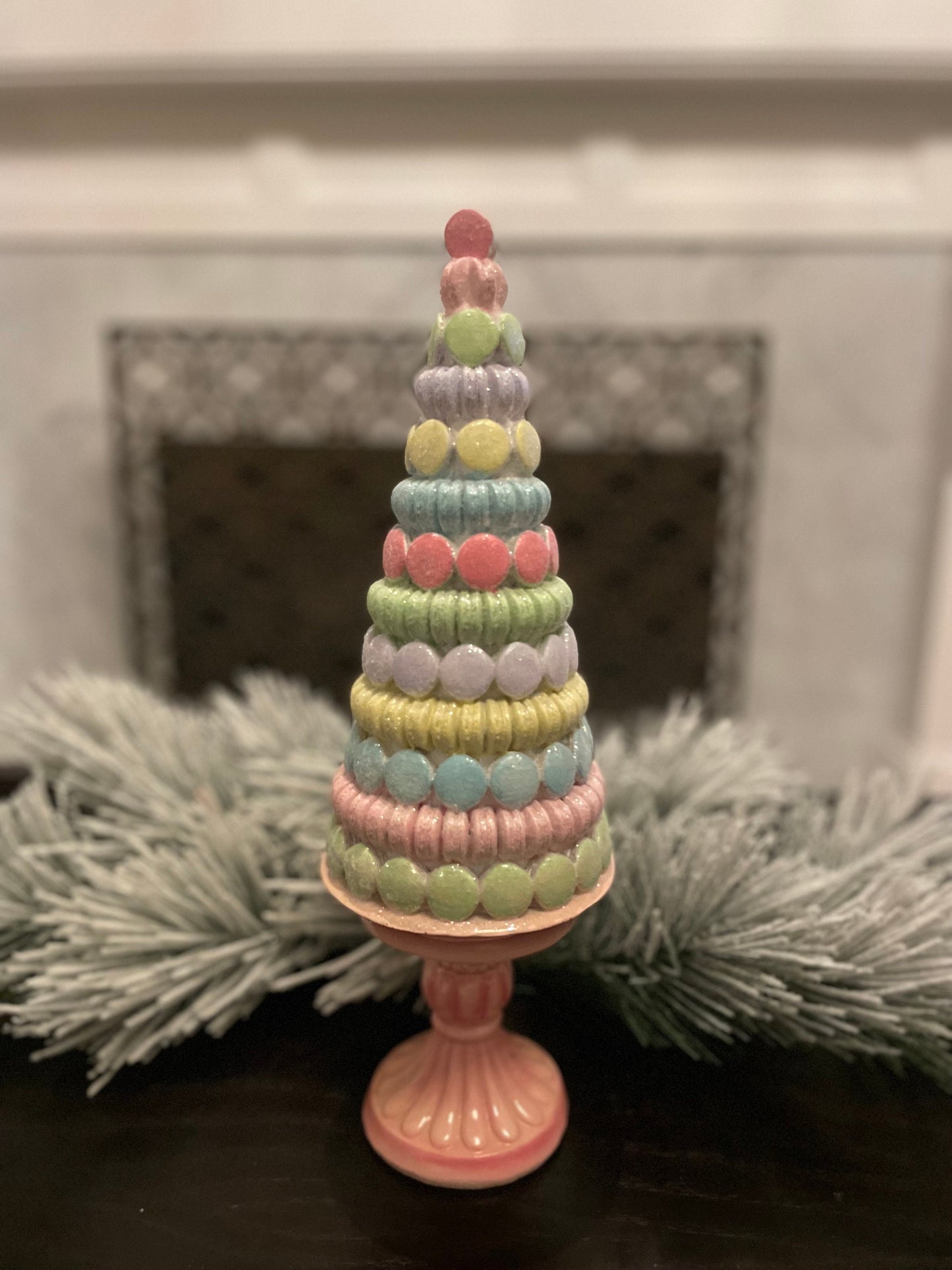 17”H x 5”W Macaroon tree. Christmas tree.