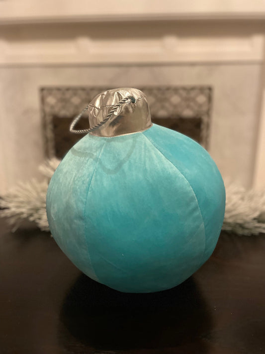 15” H x 10” W blue tabletop ornament/ under the tree ornament.