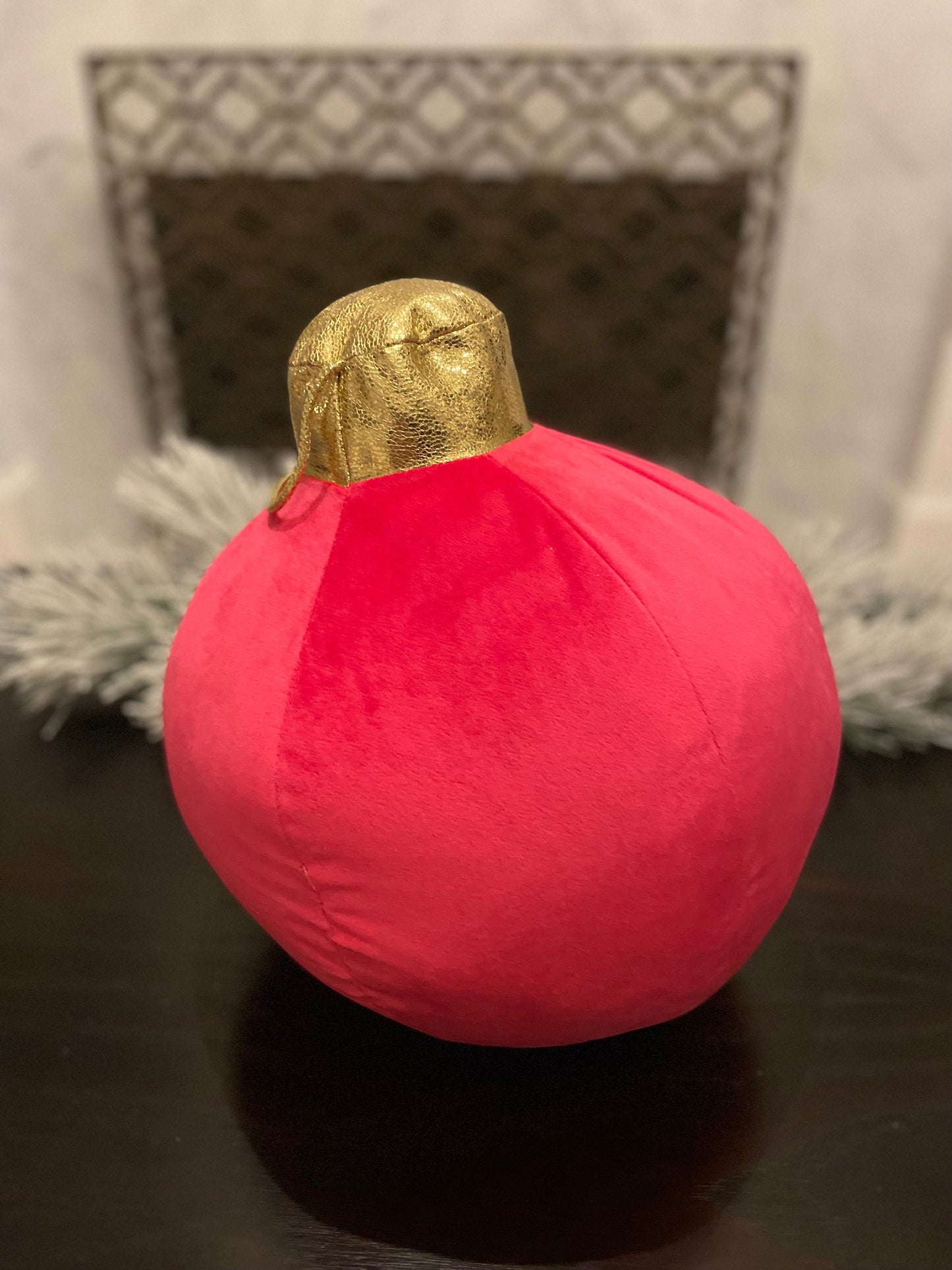15” H x 10” W pink tabletop ornament/ under the tree ornament.