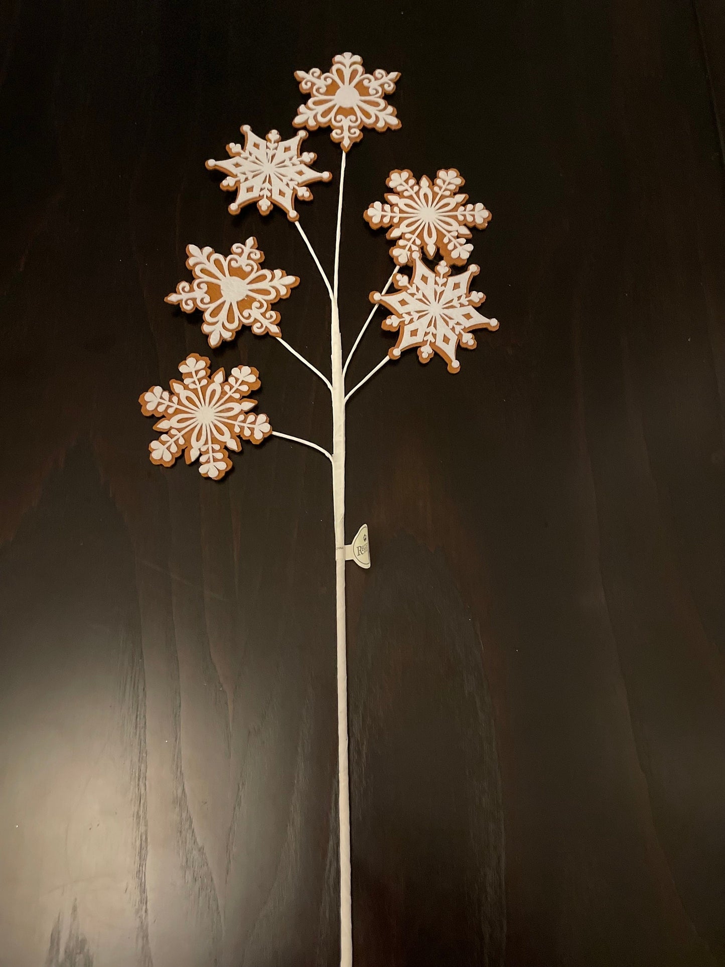 Set of 2. 28" Gingerbread snowflake spray.