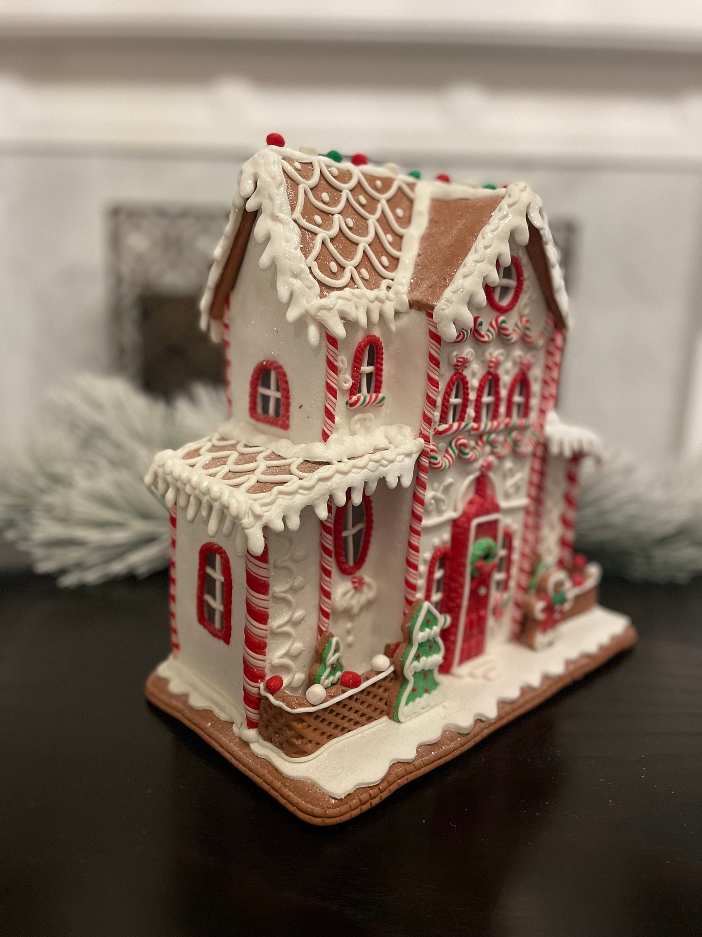 14" Lighted gingerbread house.