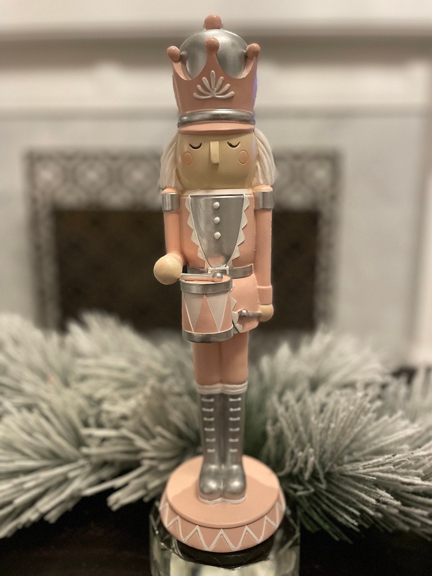 14” Resin nutcracker with drum.