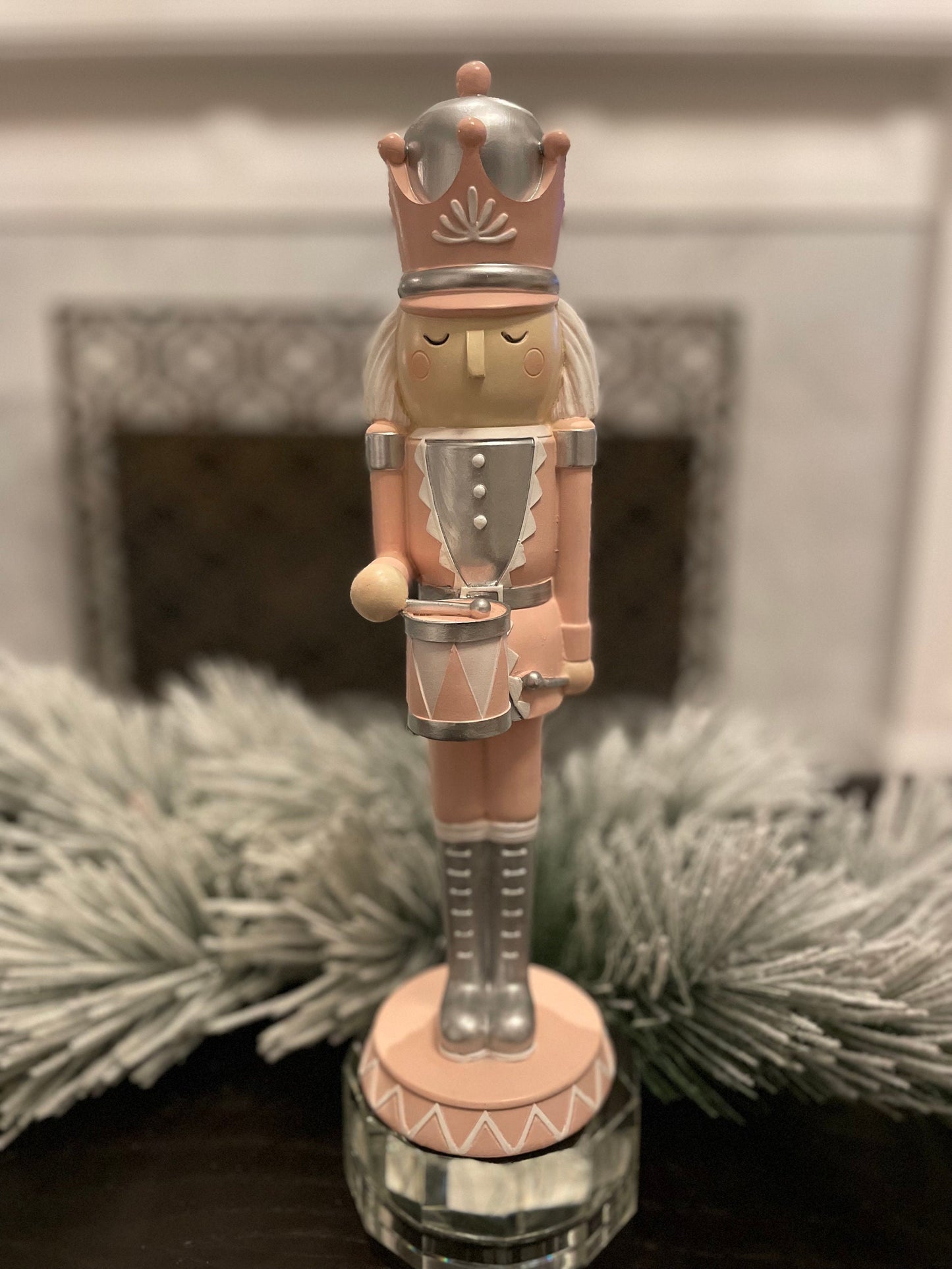 14” Resin nutcracker with drum.