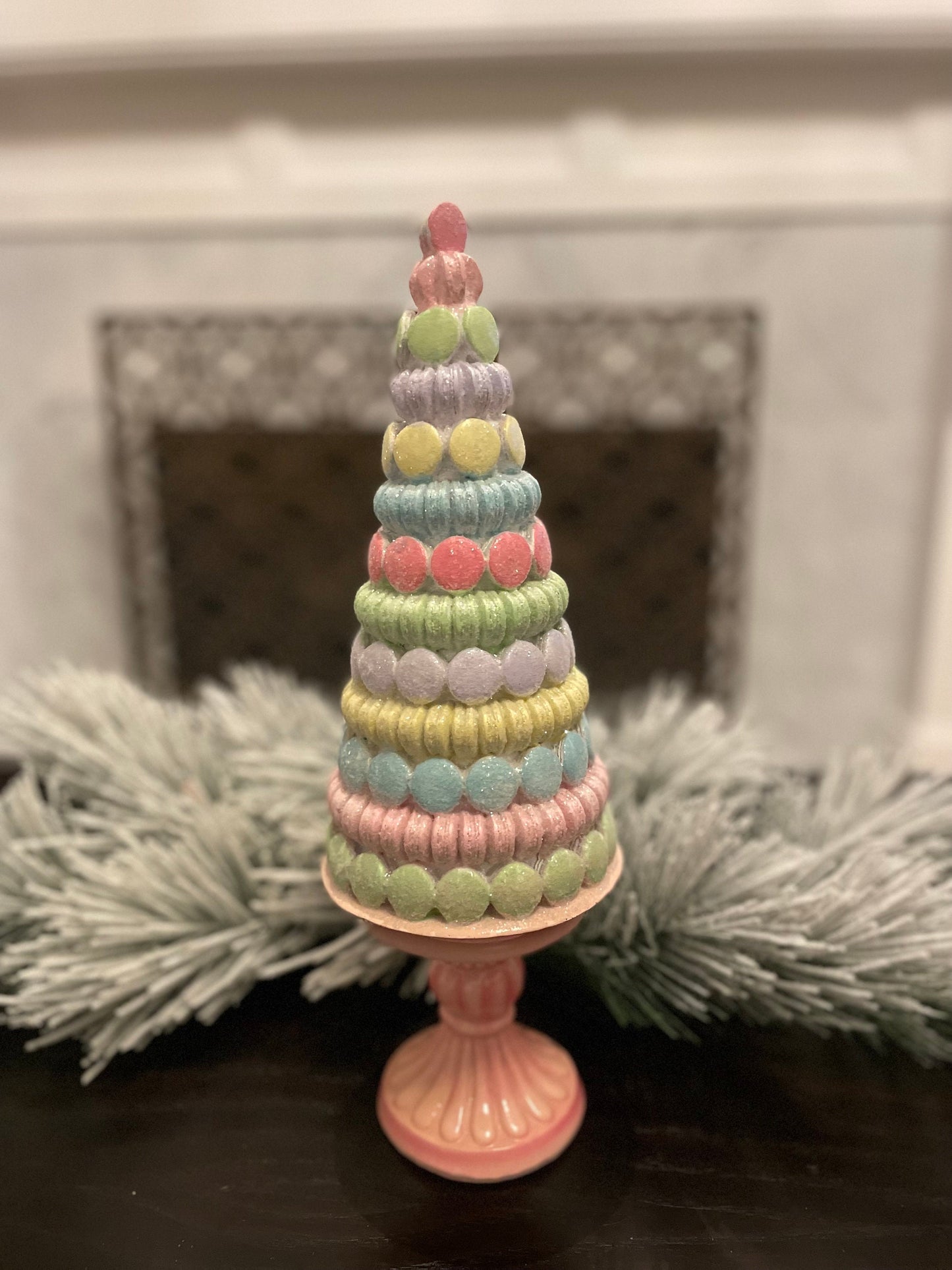17”H x 5”W Macaroon tree. Christmas tree.