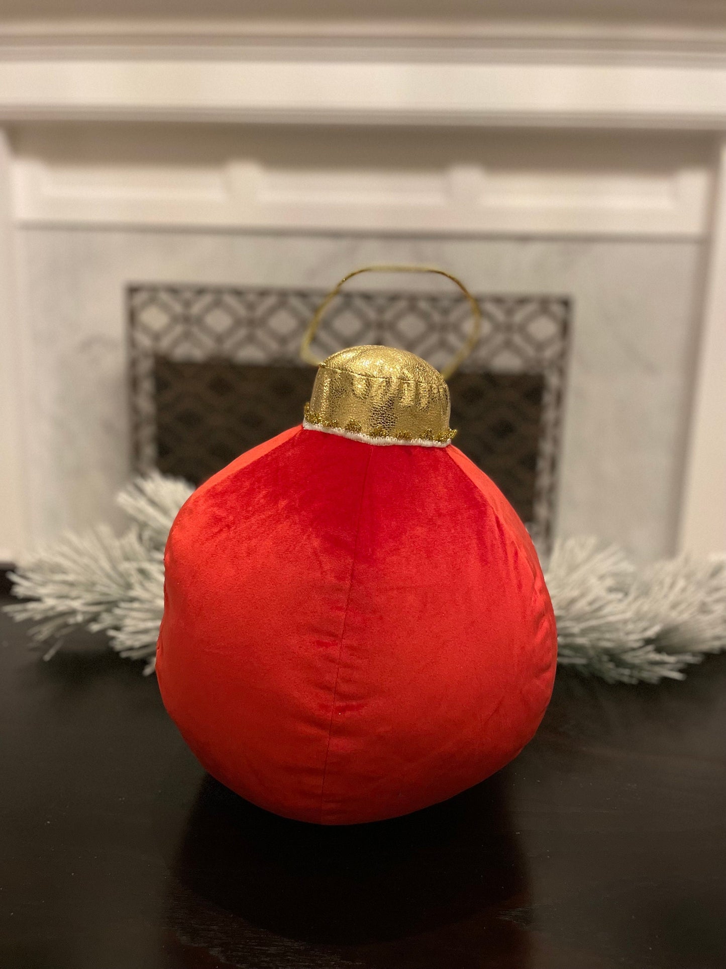 15” H x 10” W red tabletop ornament/ under the tree ornament.