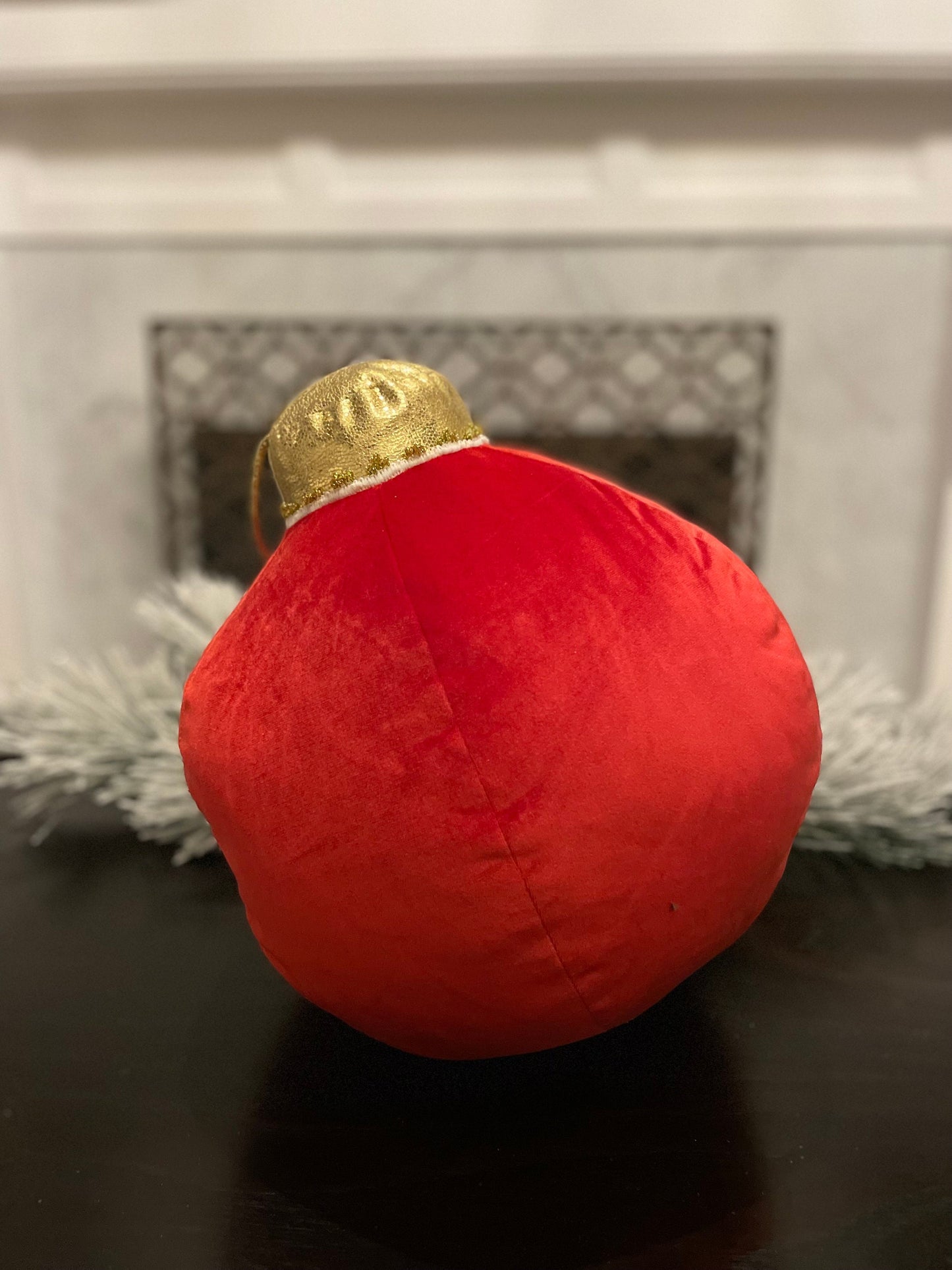 15” H x 10” W red tabletop ornament/ under the tree ornament.