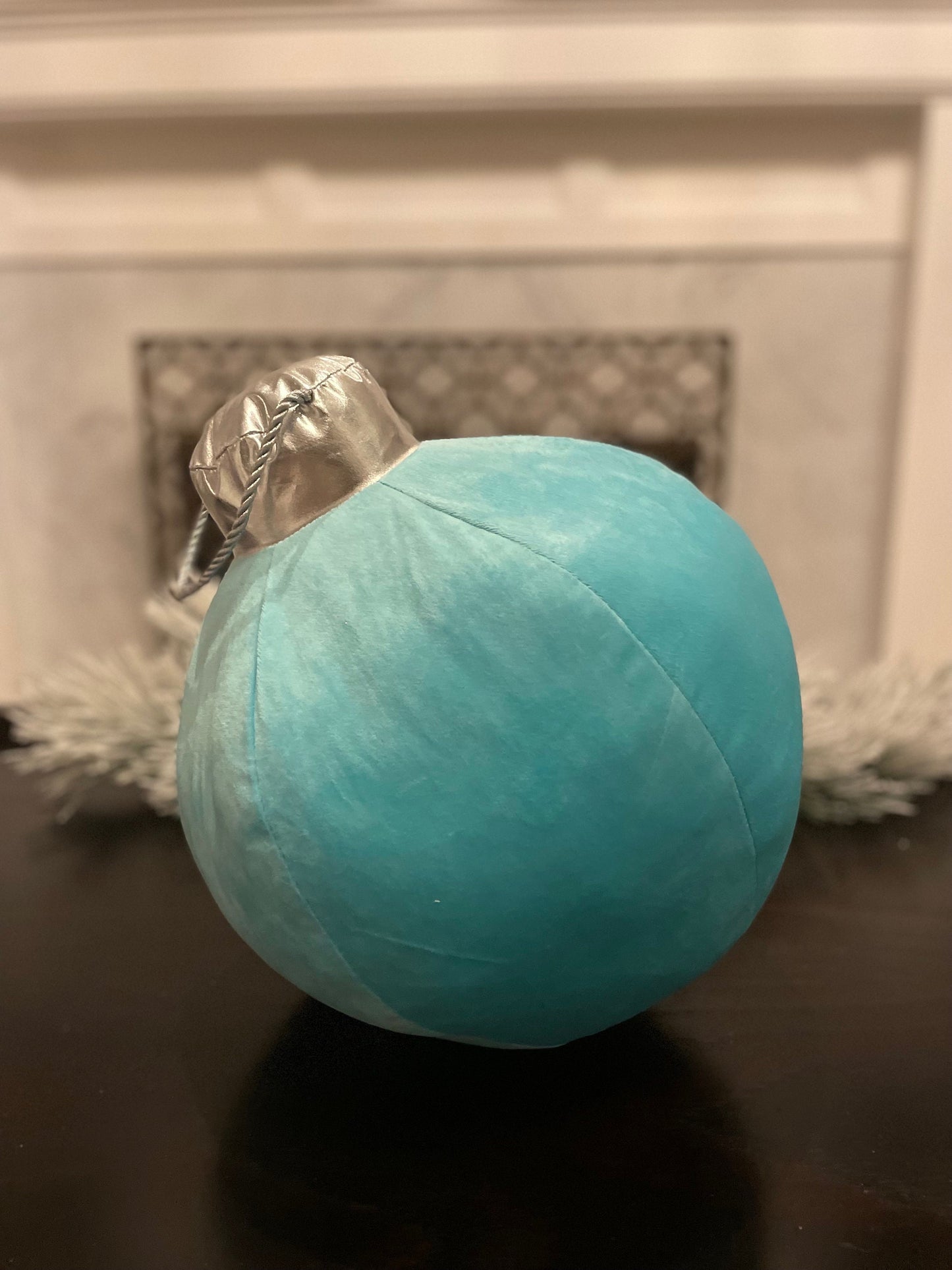 15” H x 10” W blue tabletop ornament/ under the tree ornament.
