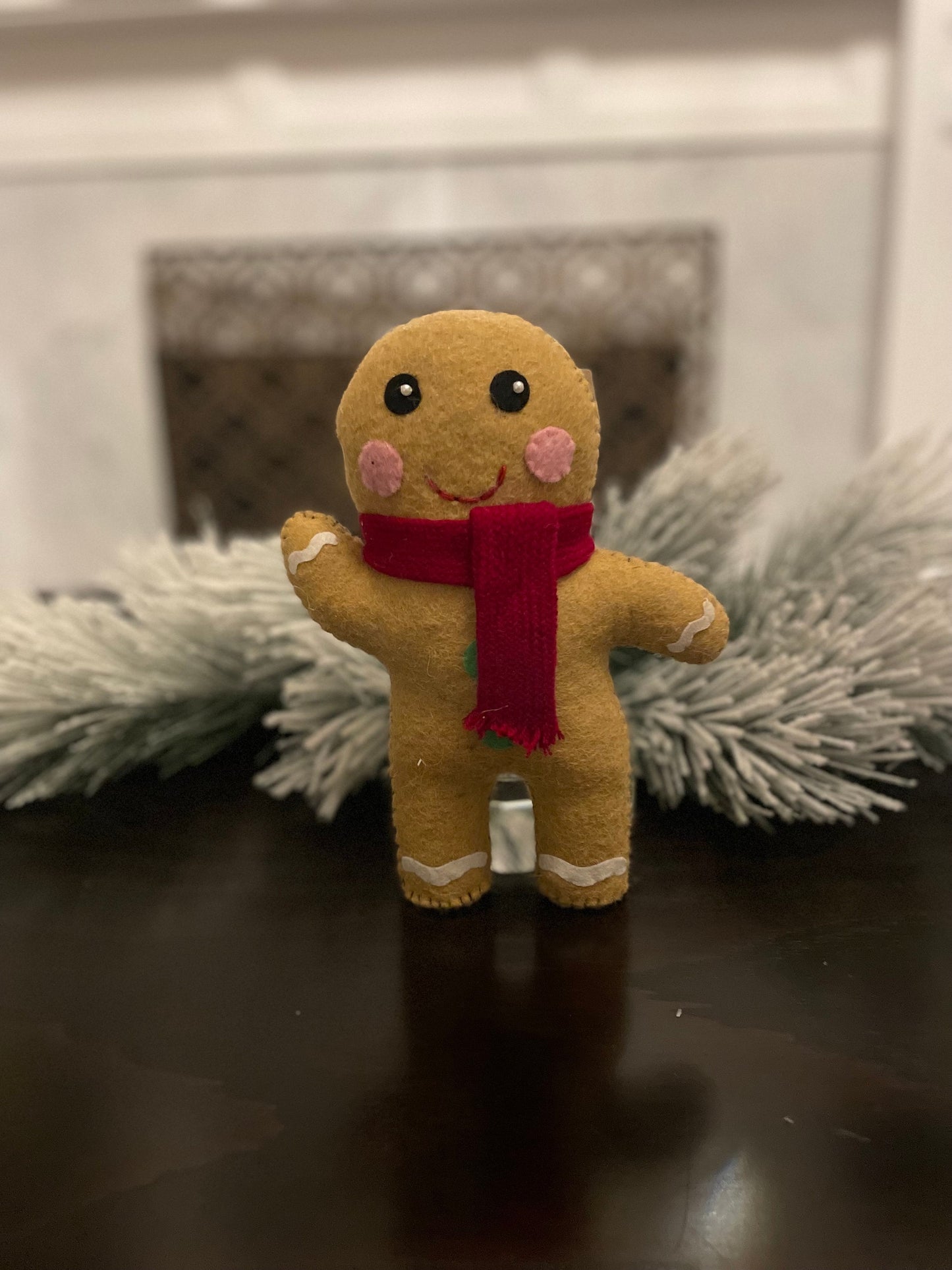 9.5”H gingerbread man ornament. candy Christmas.