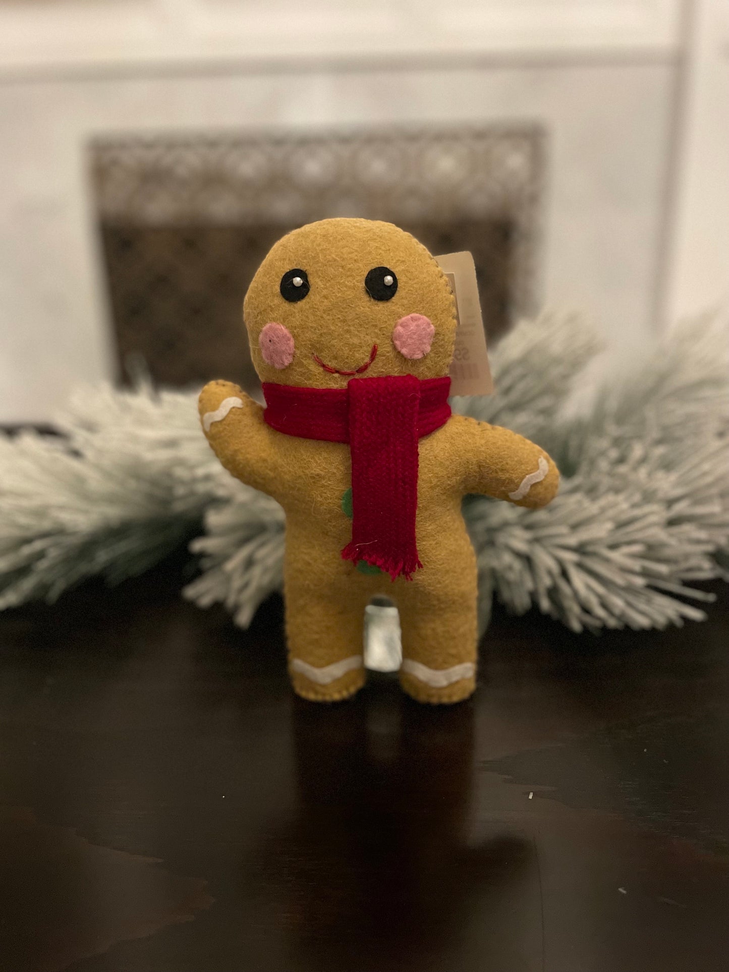 9.5”H gingerbread man ornament. candy Christmas.